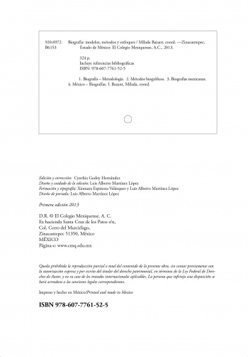 Biografía. Métodos, metodologías y enfoques. Prólogo de Enrique Krauze