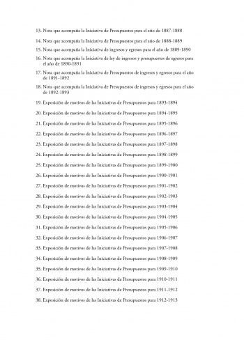Las exposiciones de motivos de los presupuestos federales, 1869 - 1930. Recopilación documental y estudio