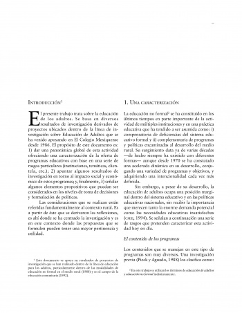 La educación para los adultos: caracterización, impacto...