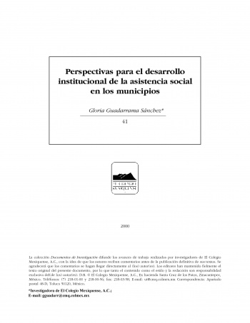 Perspectivas para el desarrollo institucional...
