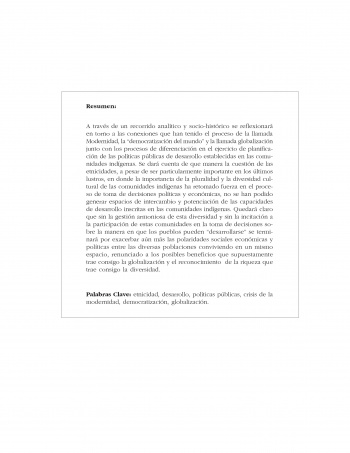Modernidad y etnicidad: socio-historia de las políticas públicas