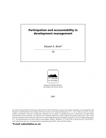 Participation and accountability in development management