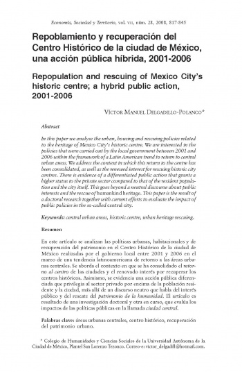 Economía Sociedad y Territorio, Vol. VIII, núm 28, septiembre...
