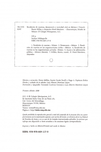 Rendición de cuentas, democracia y sociedad...