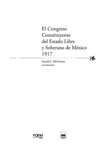 El Congreso Constituyente del Estado Libre y Soberano de México, 1917