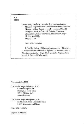 Tradiciones y conflictos. Historias de la vida cotidiana...