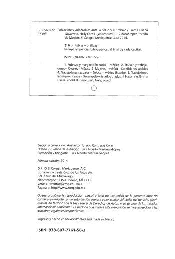 Poblaciones vulnerables ante la salud y el trabajo