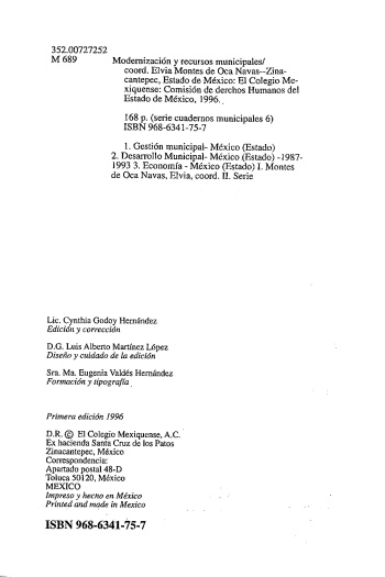 Modernización y recursos municipales