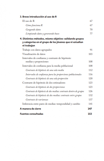 Jóvenes que no estudian ni trabajan, México;  población joven y trabajo; Uso de la R (software de manejo de datos)