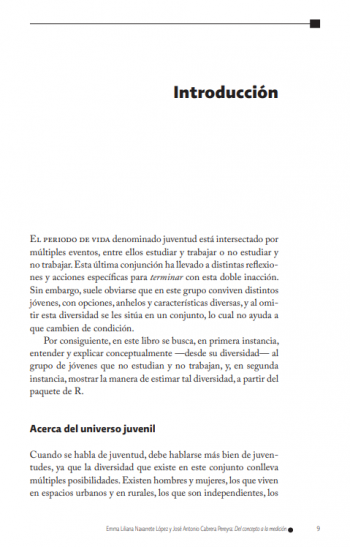 Jóvenes que no estudian ni trabajan, México;  población joven y trabajo; Uso de la R (software de manejo de datos)