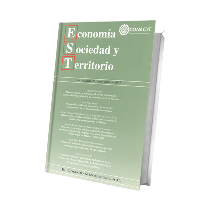 Economía, Sociedad y Territorio, Vol. VII, Núm. 23, enero-abril 2007
