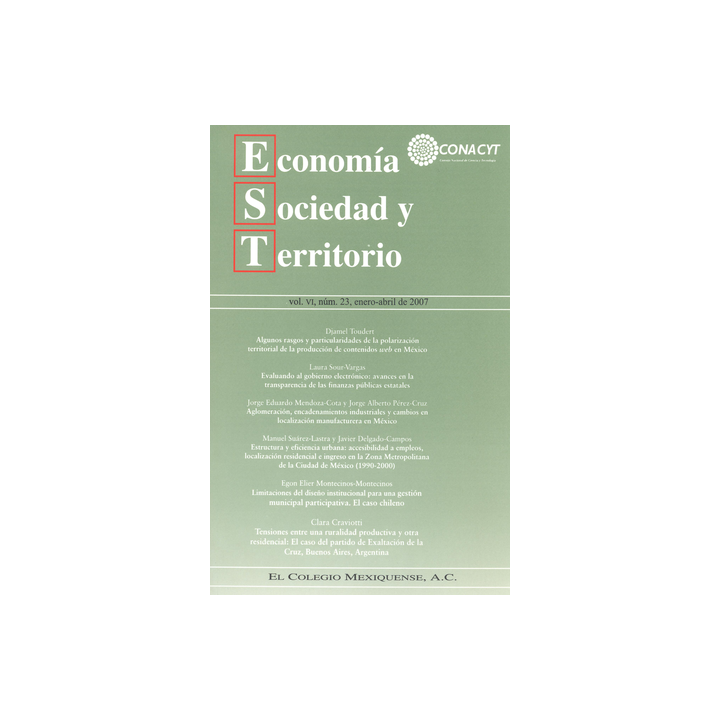 Economía, Sociedad y Territorio, Vol. VII, Núm. 23, enero-abril 2007