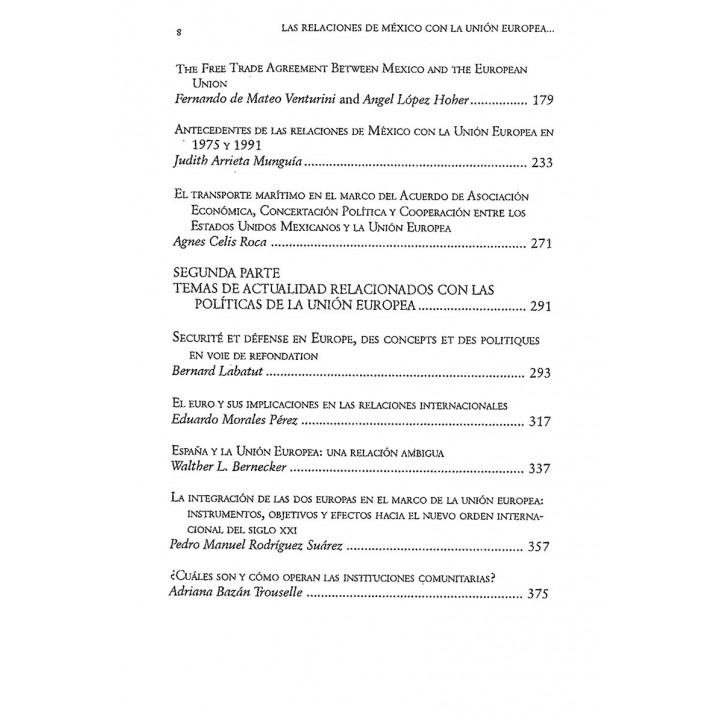Las relaciones de México con la Unión Europea. Retos y oportunidades