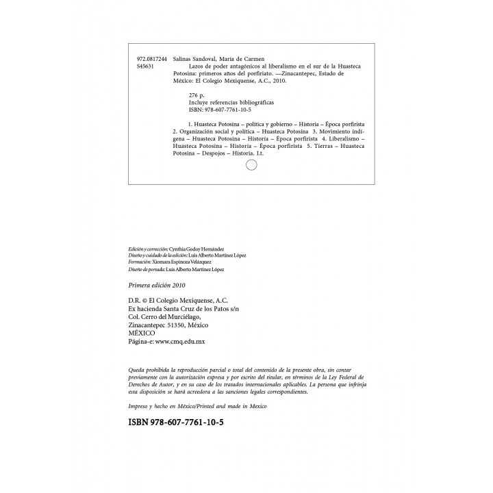 Lazos de poder antagónicos al liberalismo en el sur de la Huasteca Potosina primeros años del porfiriato
