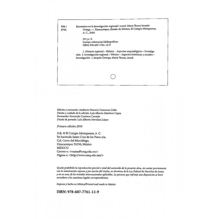 Escenarios en la investigación regional