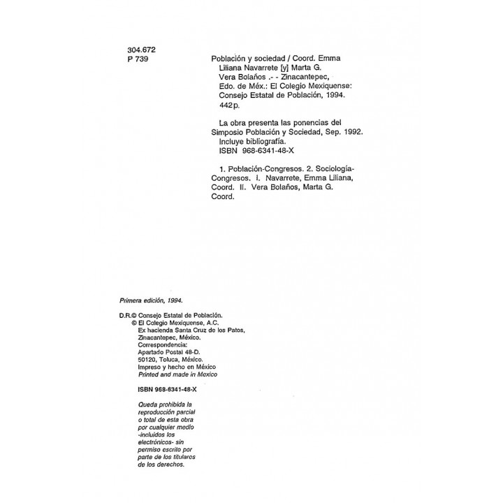 Población y sociedad