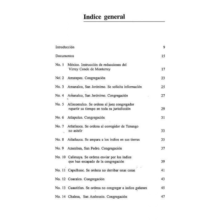 Congregaciones de pueblos en el Estado de México (Fuentes para la Historia del Estado de México 4)
