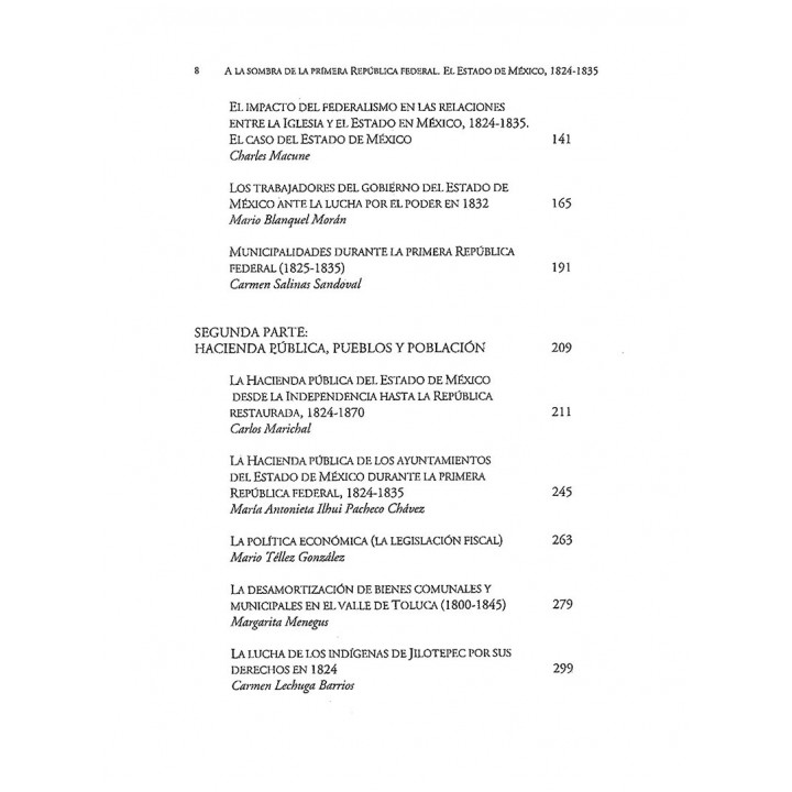 A la sombra de la Primera República Federal El Estado de México, 1824-1835