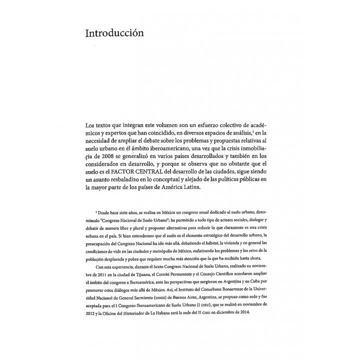 El suelo urbano en Iberoamérica. Crisis y perspectivas