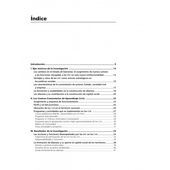 Acciones y función de las Organizaciones de la Sociedad Civil en los Centros Comunitarios de Aprendizaje (CCA).