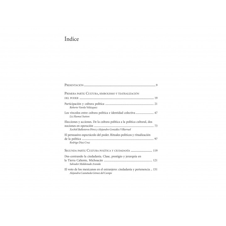Cultura política, participación y relaciones de poder