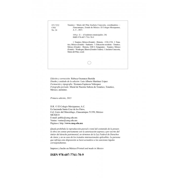 Tonatico. Veinticuatro. Cuadernos municipales