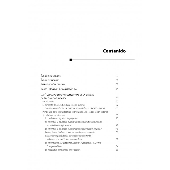 Calidad de la Educación Superior. Teoría, instrumentos y planeación
