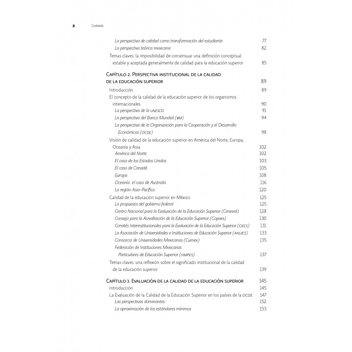 Calidad de la Educación Superior. Teoría, instrumentos y planeación