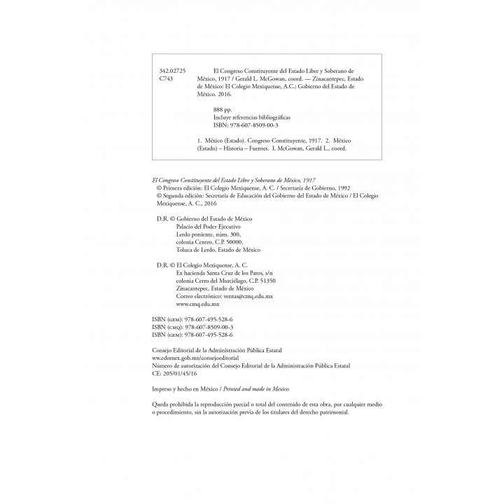 El congreso constituyente del estado libre y soberano de México 1917 Tomo III