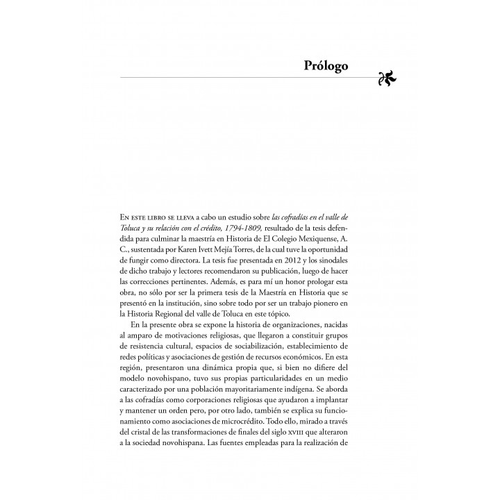 Las cofradías en el Valle de Toluca y su relación con el crédito, 1794-180