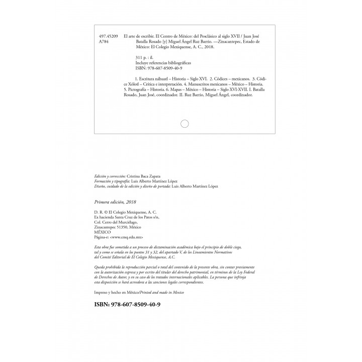 El arte de escribir. El Centro de México: del Posclásico al siglo XVII