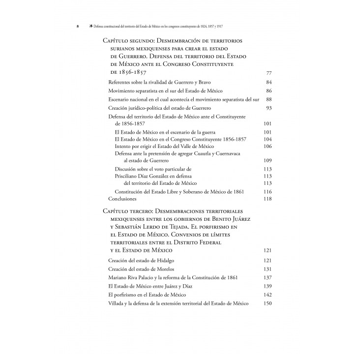 Defensa constitucional del territorio del Estado de México en los congresos constituyentes de 1824, 1857 y 1917