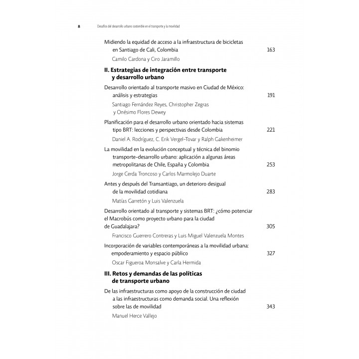 Desafíos del desarrollo urbano sostenible en el transporte y la movilidad