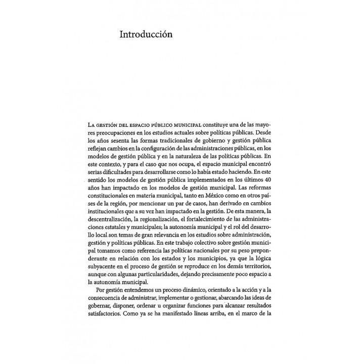 La gestión municipal. Teoría y práctica ante los nuevos contextos