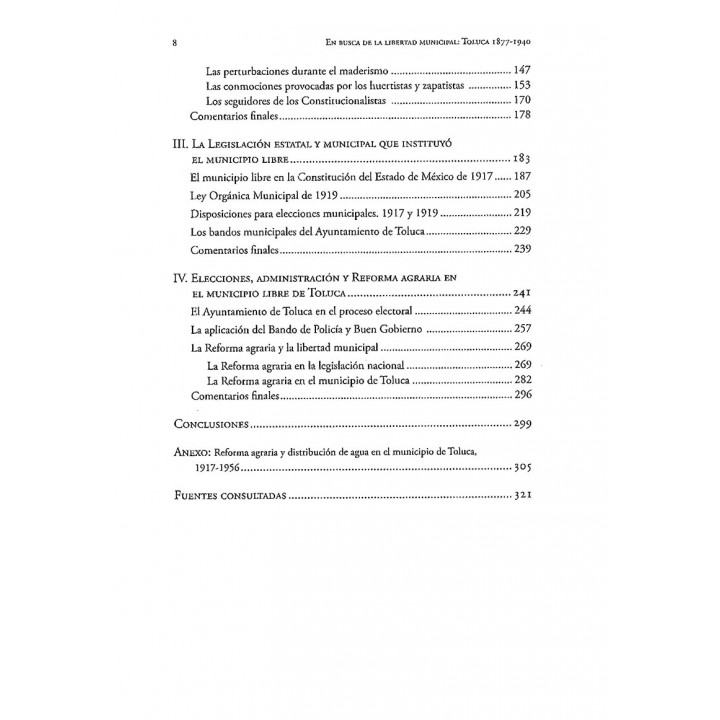 En busca de la libertad municipal. Toluca 1877 - 1940