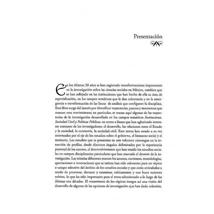 Instituciones, sociedad civil y políticas públicas. Trayectorias de investigación