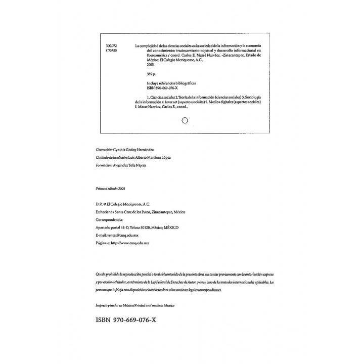 La complejidad de las ciencias sociales en la sociedad de la información y la economía del conocimiento