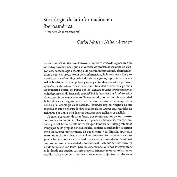 La complejidad de las ciencias sociales en la sociedad de la información y la economía del conocimiento