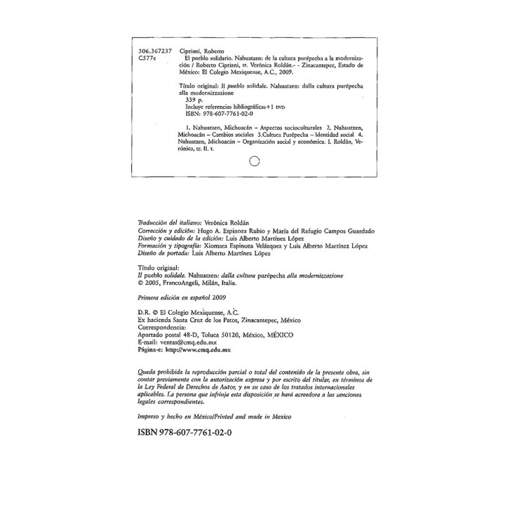 El pueblo solidario. Nahuatzen