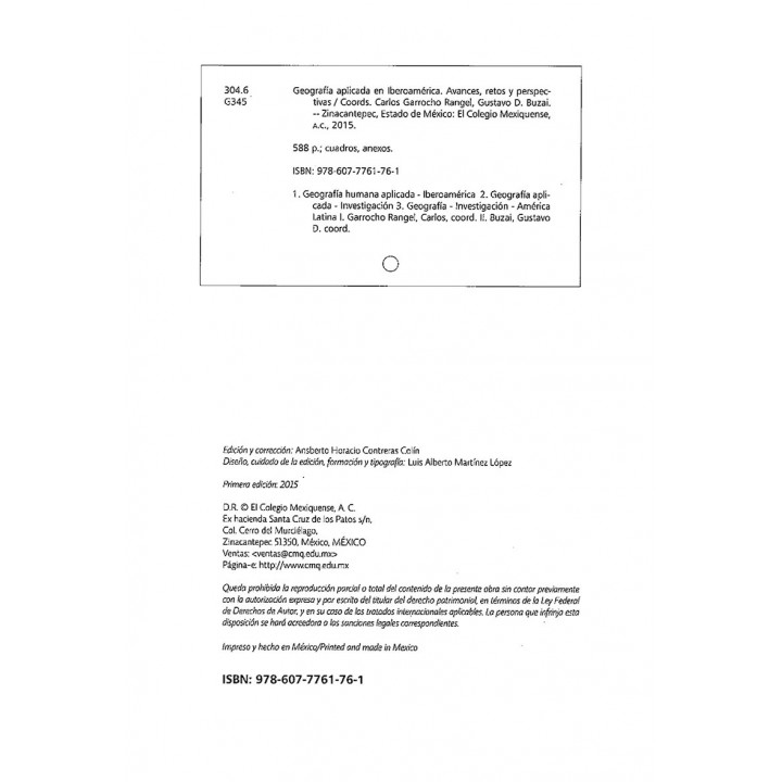 Geografía aplicada en Iberoamérica. Avances, retos y perspectivas