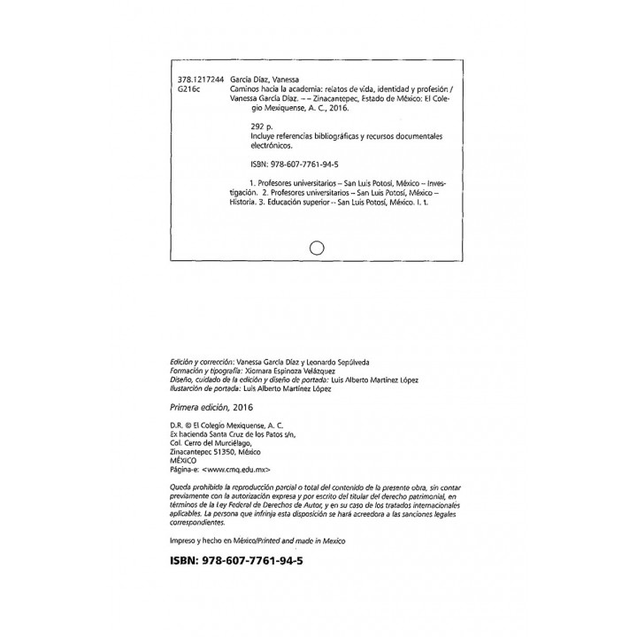 Caminos hacia la academia. Relatos de vida, identidad y profesión