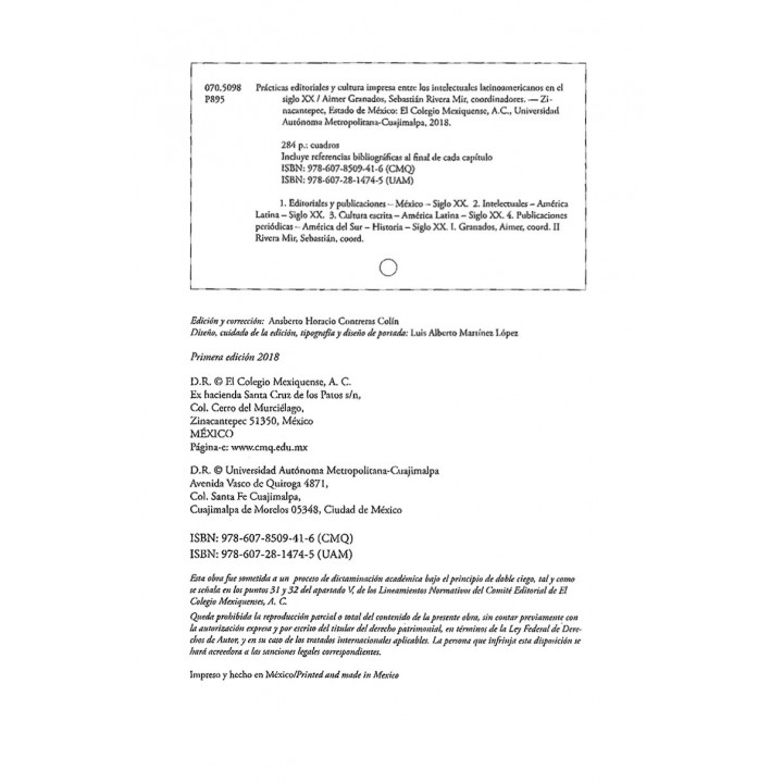 Prácticas editoriales y cultura impresa entre los intelectuales latinoamericanos en el siglo XX