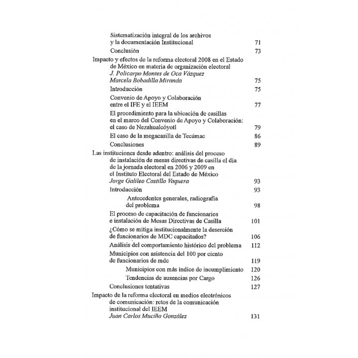 Participación política, administración y justicia electoral. Una visión general de los procesos electorales 2006 – 2009 ...