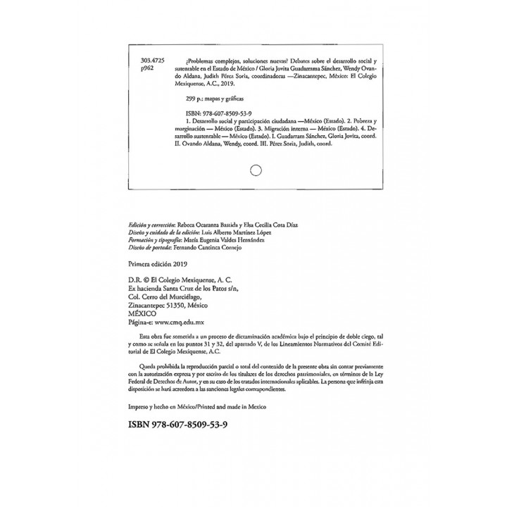 ¿Problemas complejos, soluciones nuevas? Debates sobre el desarrollo social sustentable en el Estado de México