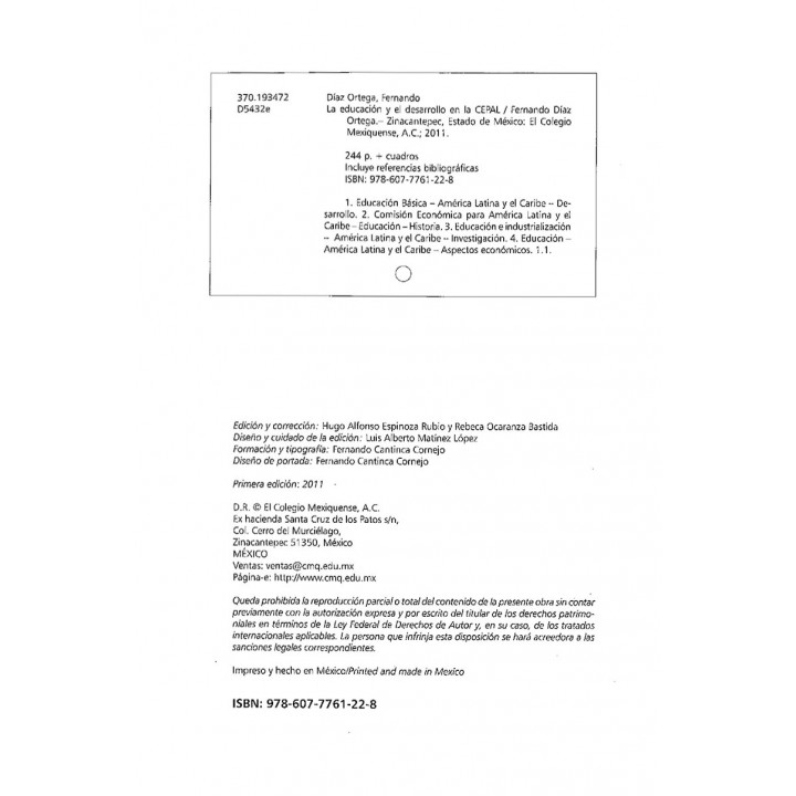 La educación y el desarrollo en la CEPAL