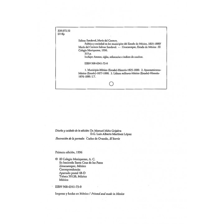 Política y Sociedad en los Municipios del Estado de México (1825-1880)