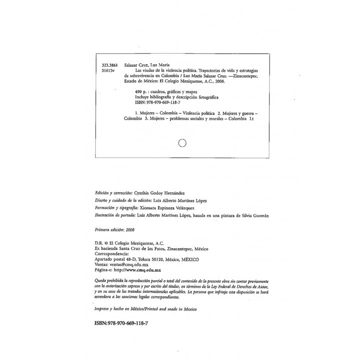 Las viudas de la violencia política. Trayectorias de vida y estrategias de sobrevivencia en Colombia