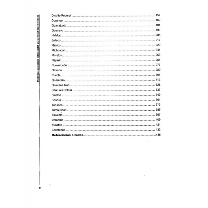 Dinámica migratoria interestatal en la República Mexicana