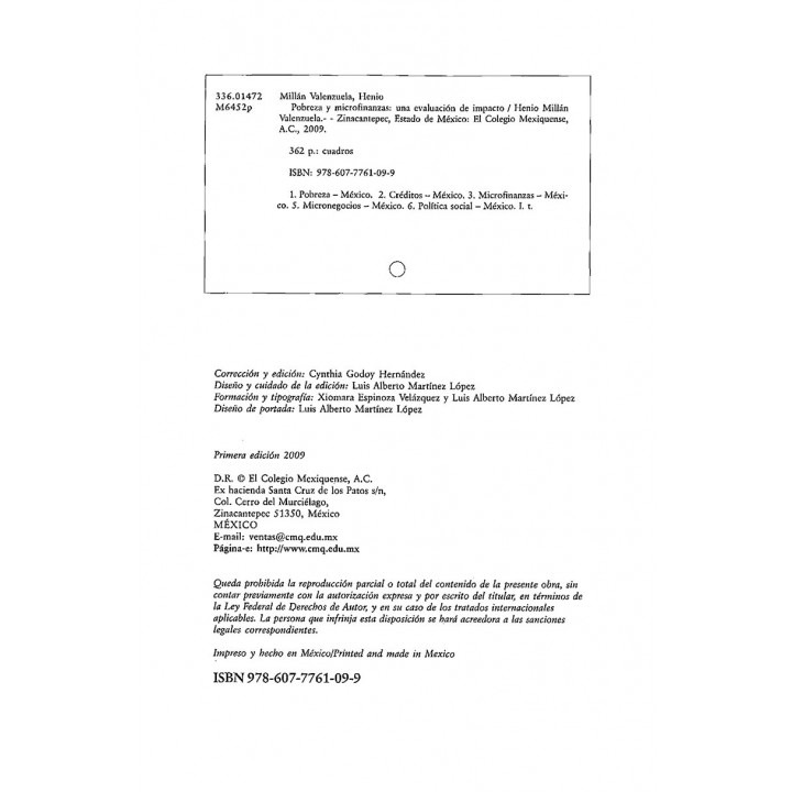 Pobreza y microfinazas. Una evaluación de impacto
