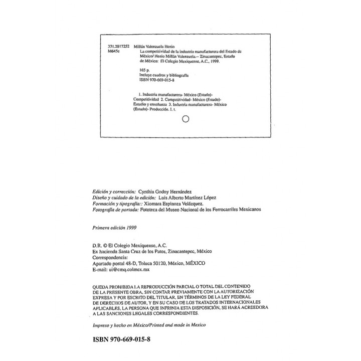 La competitividad de la industria manufacturera del Estado de México